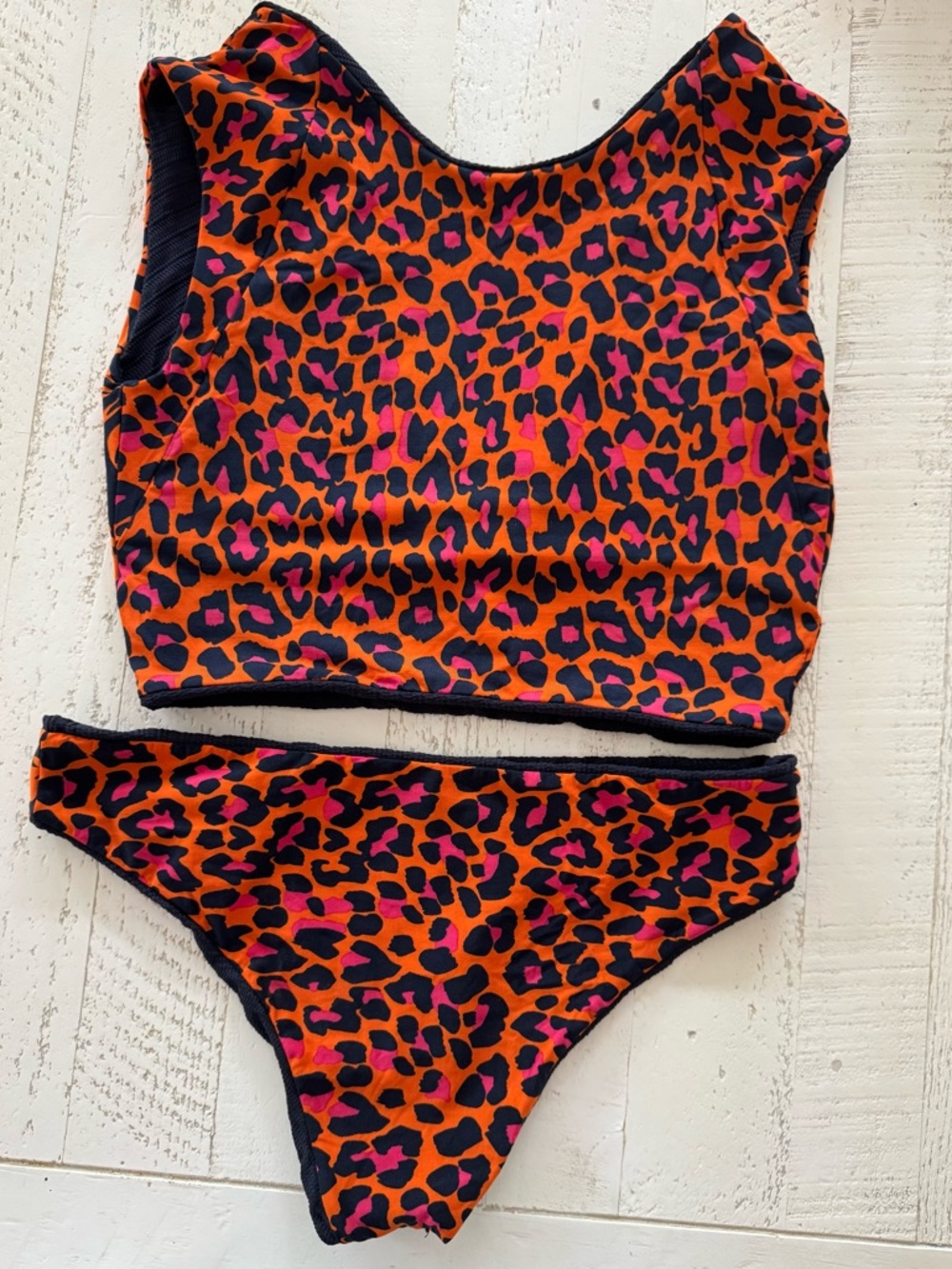 Maaji Blue and Orange Floral Scoop Bikini Top and Bottom - Picture 9 of 9